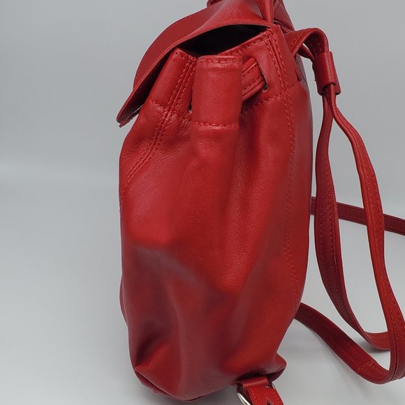 Longchamp Le Pliage Cuir XS Backpack Cherry Red